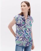 Chemise Camyl imprimée tropical turquoise