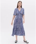 Robe Tania3 à fleurs bleu moyen