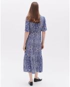 Robe Tania3 à fleurs bleu moyen