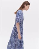 Robe Tania3 à fleurs bleu moyen