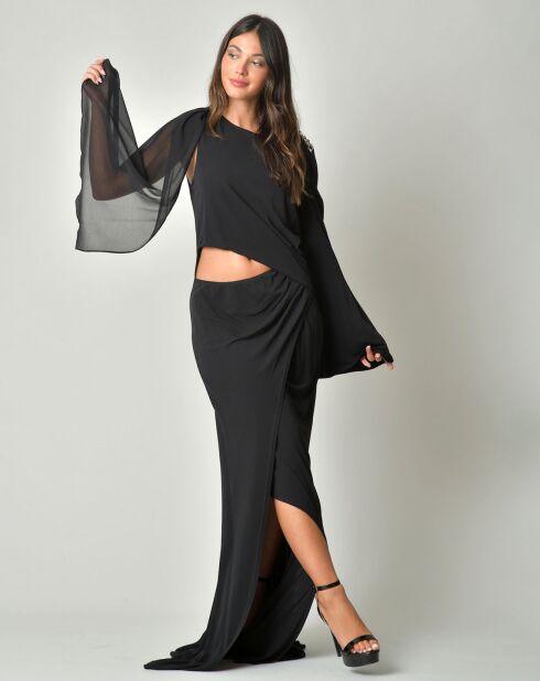 Robe en crêpe Vanessa noire