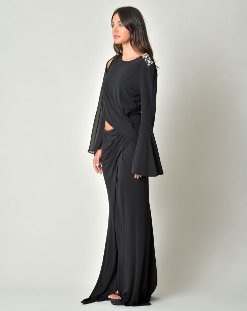 Robe en crêpe Vanessa noire