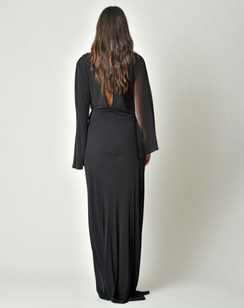Robe en crêpe Vanessa noire