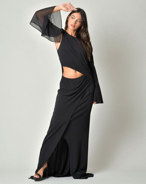 Robe en crêpe Vanessa noire