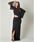 Robe en crêpe Vanessa noire