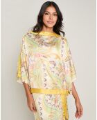 Top satiné Venus imprimé jaune