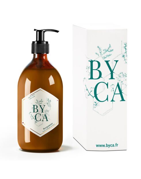 Glazen fles met fluweelcrème Bergamot - 480 ml