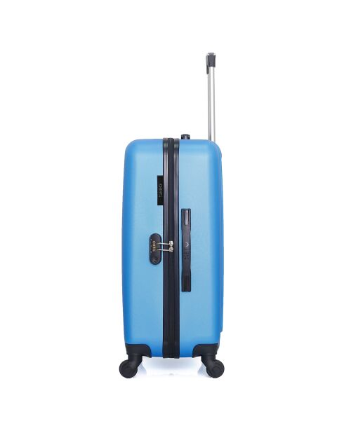 Mittelgroßer Reisekoffer mit 4 Einzelrollen 65 cm Lipari blau