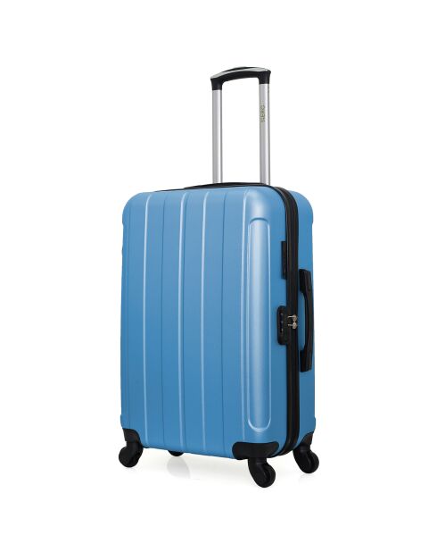 Valise Cabine 4 roues simples 55 cm Fogo bleu doré