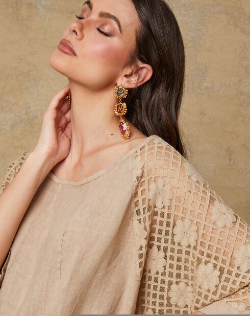 Blouse 100% Lin Aksoum camel