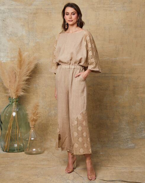 Blouse 100% Lin Aksoum camel