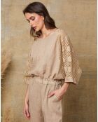 Blouse 100% Lin Aksoum camel