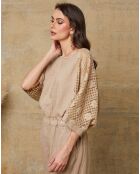 Blouse 100% Lin Aksoum camel