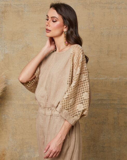 Blouse 100% Lin Aksoum camel