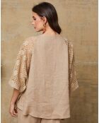 Blouse 100% Lin Aksoum camel