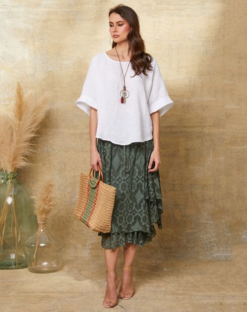 Witte top van 100% linnen Calane