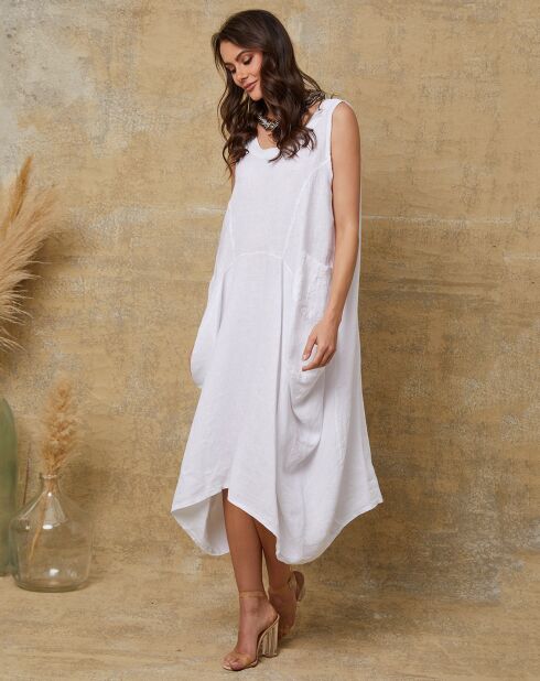 Robe 100% Lin Candreva blanche