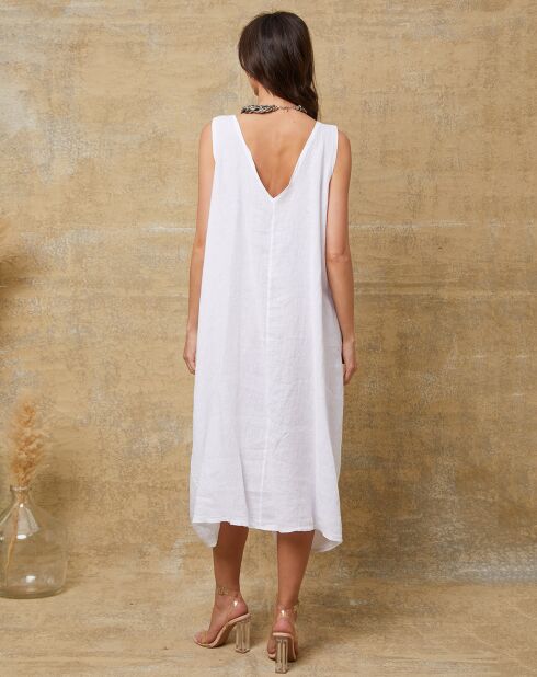 Robe 100% Lin Candreva blanche