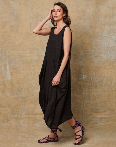 Robe 100% Lin Candreva noire