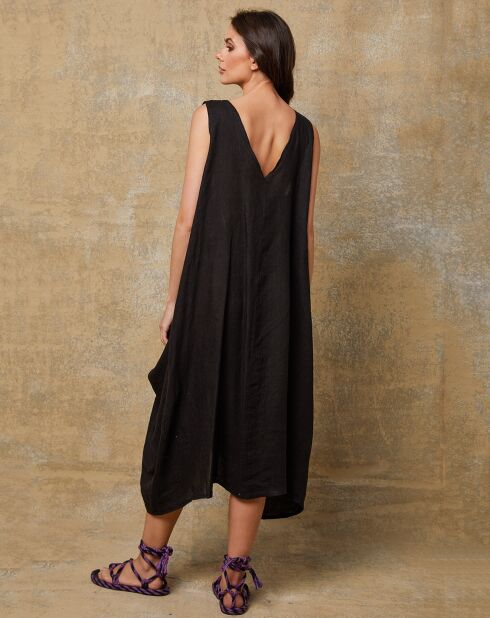 Robe 100% Lin Candreva noire