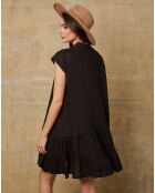 Deka zwarte jurk van 100% linnen