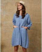 Robe 100% Lin Direct bleu indigo
