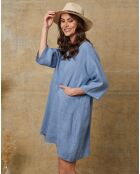 Robe 100% Lin Direct bleu indigo