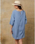 Robe 100% Lin Direct bleu indigo