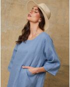 Robe 100% Lin Direct bleu indigo