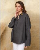 Blouse 100% Lin Dola ardoise