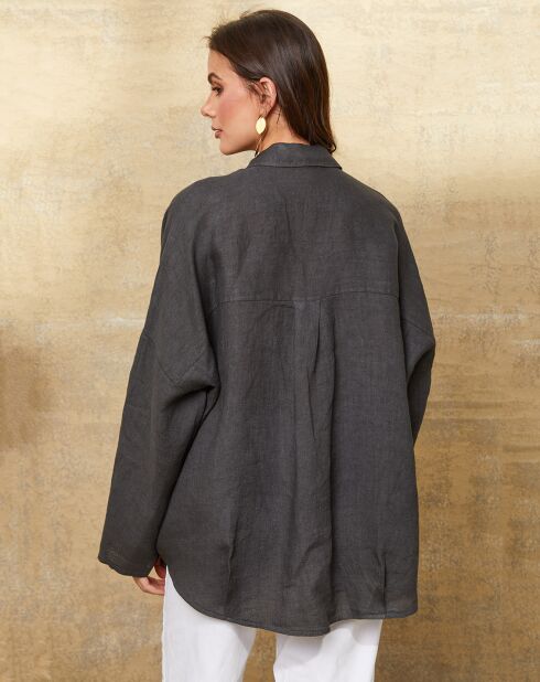 Blouse 100% Lin Dola ardoise