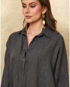 Blouse 100% Lin Dola ardoise