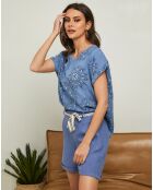 Top Epine bleu indigo