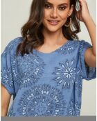 Top Epine bleu indigo