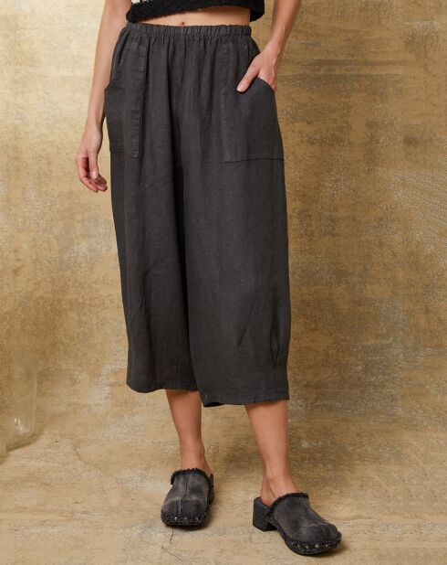 Erus Slate Pantacourt aus 100% Leinen