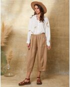 Pantacourt 100% Lin Erus taupe