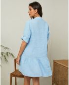 Robe 100% Lin Gabin bleu ciel