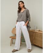 Pantalon 100% Lin Garancel blanc