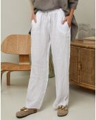 Pantalon 100% Lin Garancel blanc