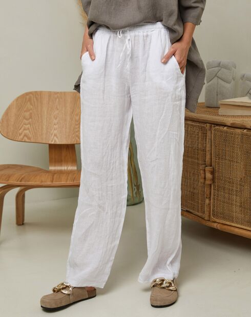 Pantalon 100% Lin Garancel blanc