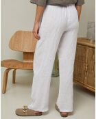 Pantalon 100% Lin Garancel blanc