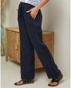 Pantalon 100% Lin Garancel bleu marine