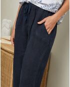Pantalon 100% Lin Garancel bleu marine