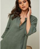 Robe 100% Lin Granael vert kaki