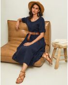 Robe 100% Lin Gustav bleu marine