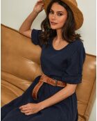 Robe 100% Lin Gustav bleu marine