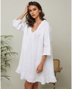 Robe 100% Lin Jasmine blanche