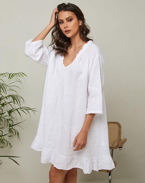 Robe 100% Lin Jasmine blanche
