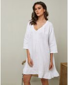 Robe 100% Lin Jasmine blanche