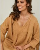 Robe 100% Lin Jasmine camel